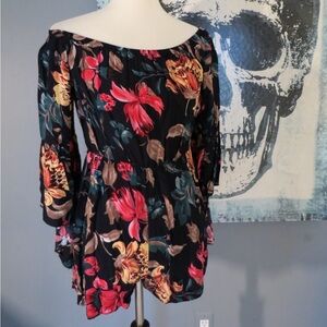 Floral Off-Shoulder Shorts Romper